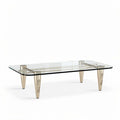 Glass coffee table with gold metal legs 120 x 60 x 40cm