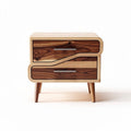 Wooden nightstand with two drawers in walnut finish 40 x 30 x 40cm