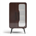 Wooden cabinet with glass doors for living room storage 80 x 40 x 120cm
