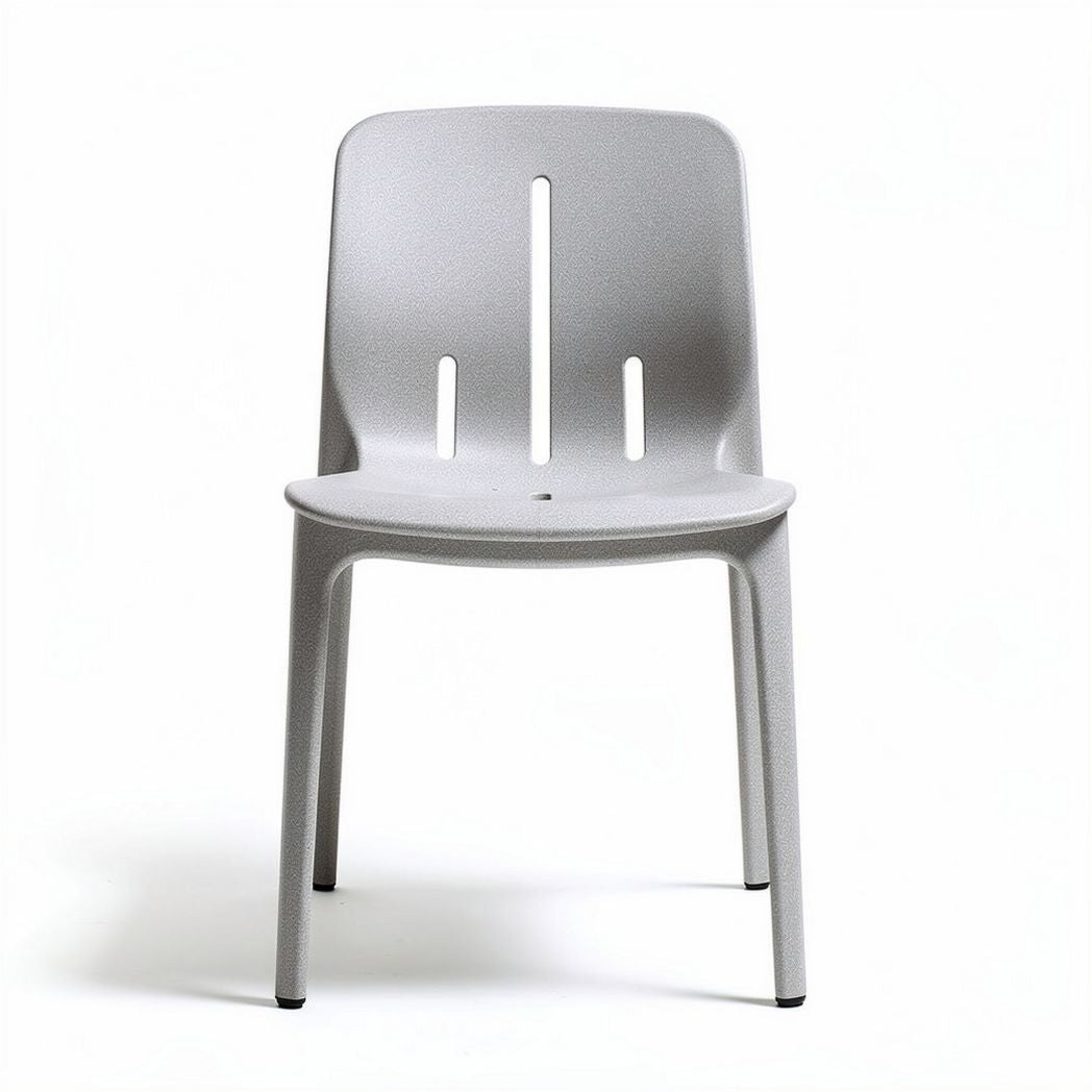 Plastic indoor outdoor chair in gray 45 x 45 x 85cm with ventilation holes